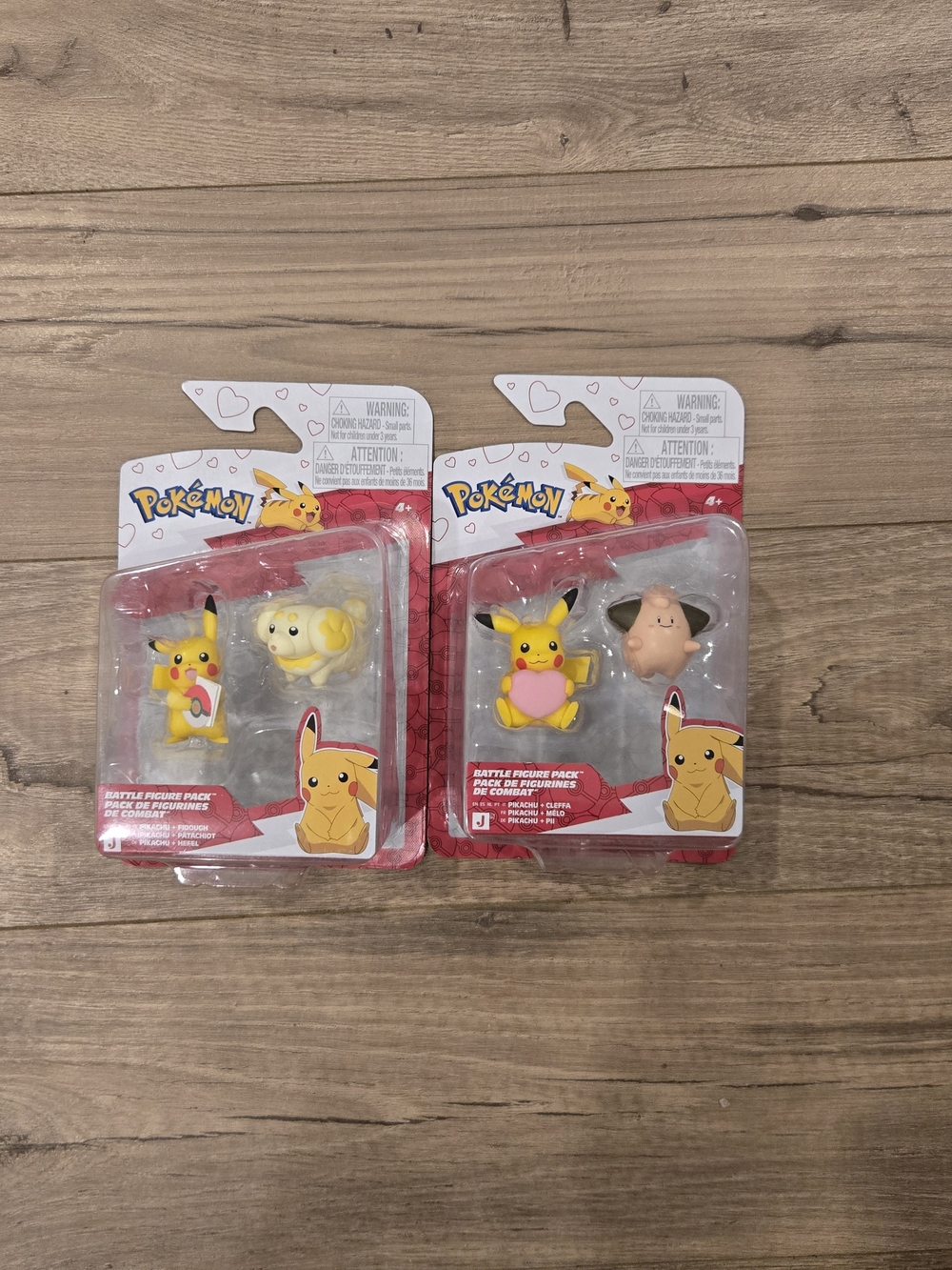 Pokémon Battle Figure 2pc Set Pikachu & Cleffa, Pikachu & Fidough NWT Jazwares
